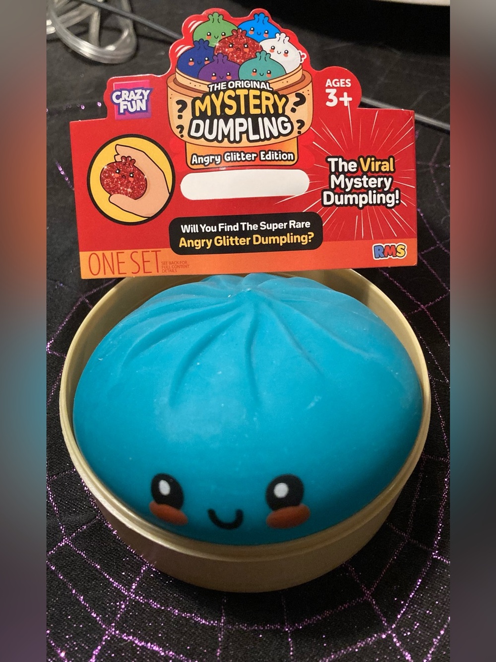 Teal Mystery Dumpling Angry Glitter Edition Squishy Toy - The Original RMS